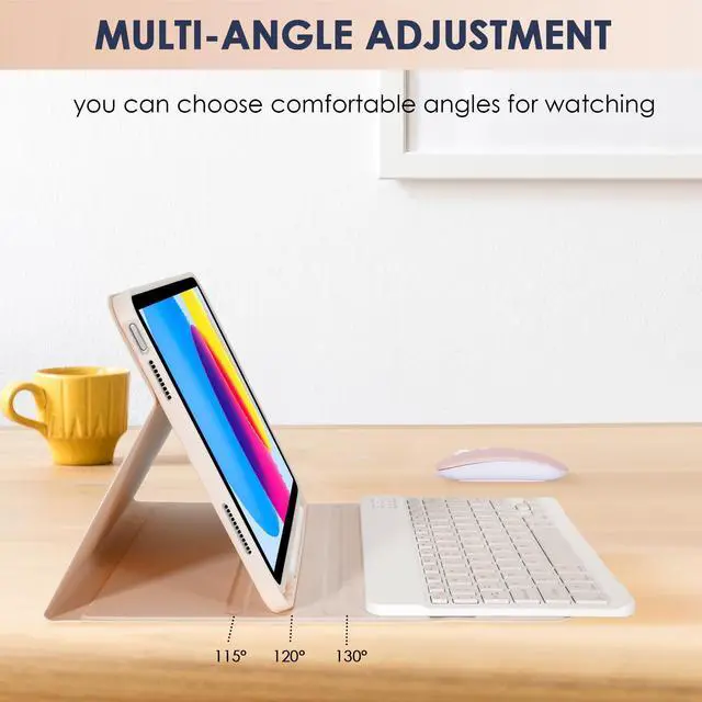 Alt view image 5 of 5 - Nsyee Keyboard Case for iPad 10th Generation 10.9 inch 2022 and iPad 11th Generation A16 11 inch 2025, Detachable Bluetooth Keyboard Case with Wireless Keyboard and Mouse for ipad 10th/11th Gen