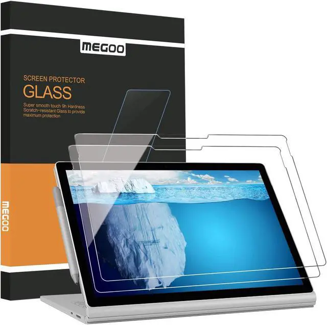 Main image of Megoo Surface Book 3 Screen Protector 15", Tempered Glass/HD Clear/ 9H Hardness, Also for Microsoft Surface Book 2 15 inch ( 2 pack)