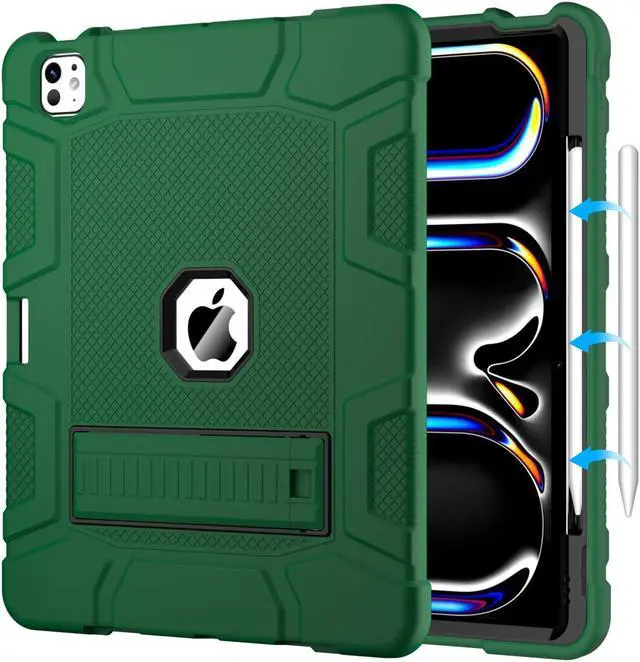 Main image of MARIWIVI iPad Pro 13 Case 2024 with Pencil Holder, Built-in Stand, Shockproof Protective Cover for iPad Pro 13 inch 2024 (Alpine Green)