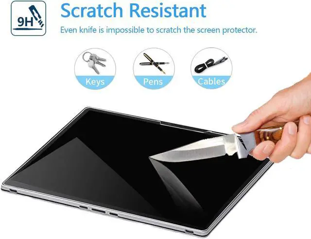 Alt view image 2 of 5 - Megoo Surface Book 3 Screen Protector 15", Tempered Glass/HD Clear/ 9H Hardness, Also for Microsoft Surface Book 2 15 inch ( 2 pack)