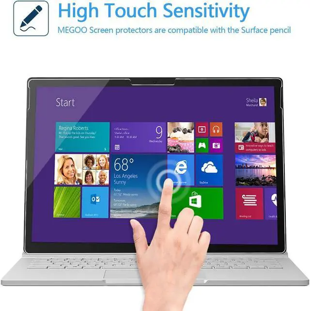 Alt view image 3 of 5 - Megoo Surface Book 3 Screen Protector 15", Tempered Glass/HD Clear/ 9H Hardness, Also for Microsoft Surface Book 2 15 inch ( 2 pack)