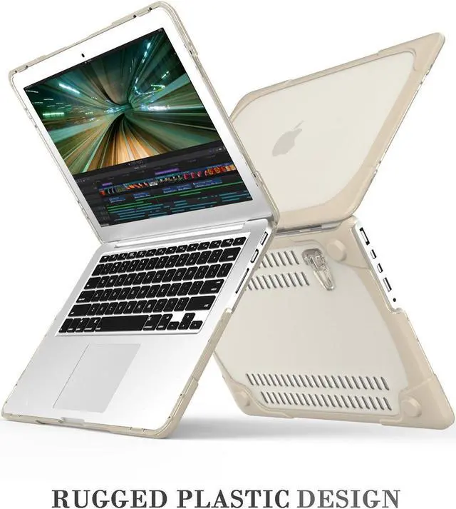 Alt view image 4 of 5 - For Macbook Pro 15 Retina Case,StrongCase [Heavy Duty][Dual Layer] Hard Case Cover with Plastic Bumper for Apple Macbook Pro 15.4" with Retina Display (Compatible with A1398 2012-2015 Release) - Khaki