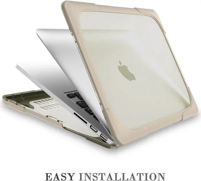Alt view image 5 of 5 - For Macbook Pro 15 Retina Case,StrongCase [Heavy Duty][Dual Layer] Hard Case Cover with Plastic Bumper for Apple Macbook Pro 15.4" with Retina Display (Compatible with A1398 2012-2015 Release) - Khaki