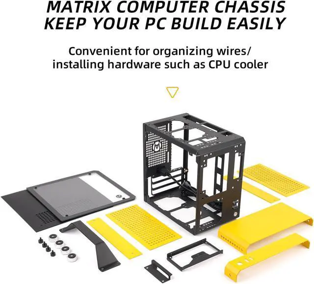 Alt view image 4 of 5 - Mechanic Master Cool Cube Series C24 Mini-ITX Case/Alumium/Steel/GPU Length Within 245mm, SFX/L PSU Computer Case (Vitality Yellow Classic Version)