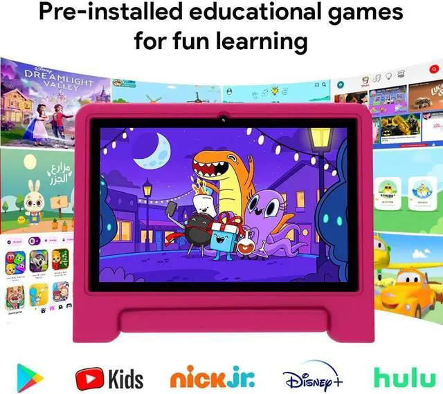 Alt view image 2 of 5 - Maxsignage 10" Kids Tablet, Newest Android 13, 32GB (Expandable to 128GB), Quad-core, WiFi 6, Bth 5.0, Pre-Installed Parental Controls, Kids Space & Family Link(K109A-B, Pink, 64GB)