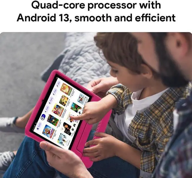 Alt view image 4 of 5 - Maxsignage 10" Kids Tablet, Newest Android 13, 32GB (Expandable to 128GB), Quad-core, WiFi 6, Bth 5.0, Pre-Installed Parental Controls, Kids Space & Family Link(K109A-B, Pink, 64GB)