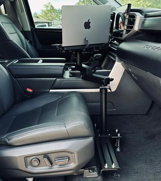 Alt view image 2 of 5 - MELIPRON Vehicle Laptop Mount for Truck Car Van Universal Laptop Stand Holder with 3 Types Mounting Brackets for Front Passenger Seat