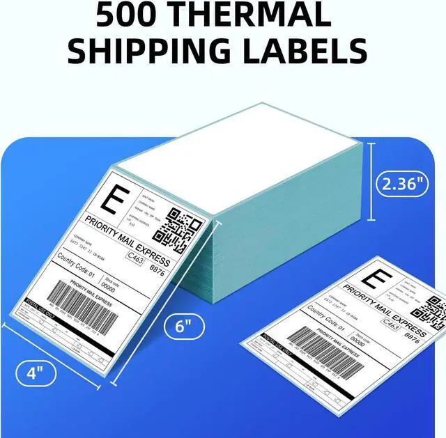 Alt view image 2 of 5 - ORGSTA USB Thermal Shipping Label Printer with Pack of 500 4x6 Thermal Labels Fanfold - T001 High Speed Thermal Label Printer for Commercial Grade Shipping Packages-White