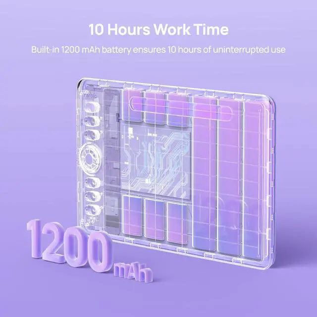 Alt view image 4 of 5 - Parblo Intangbo SW Wireless Drawing Tablet,7x4 inch,6 Customized Keys, Digital Graphics Tablets with 16384 Pressure Levels, S01 Battery-Free Stylus Compatible with Windows/Mac/Android-Purple