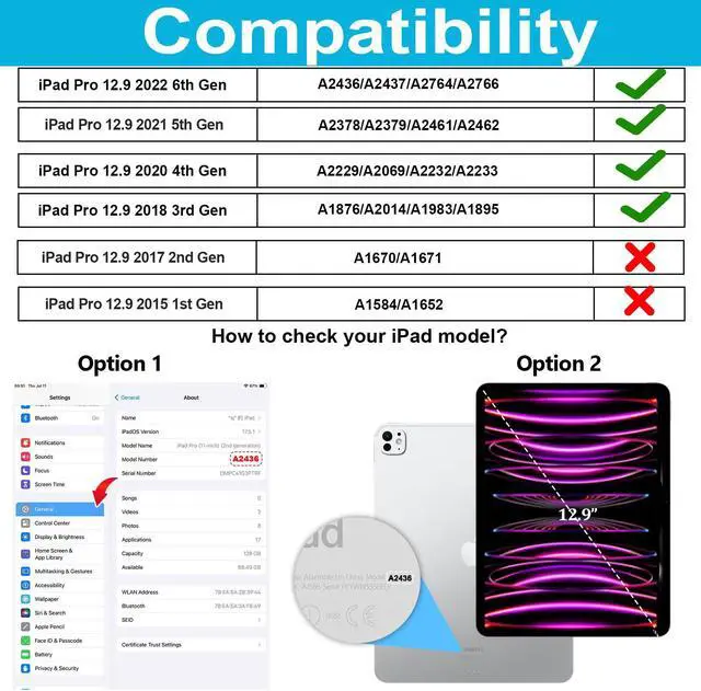 Alt view image 2 of 5 - Case for iPad Pro 12.9 2022/2021/ 2020/2018: Cover for iPad Pro 12.9 6th/ 5th/ 4th/ 3rd Generation with Screen Protector- Stand- Pencil Holder- Handle- Shoulder Strap Purple