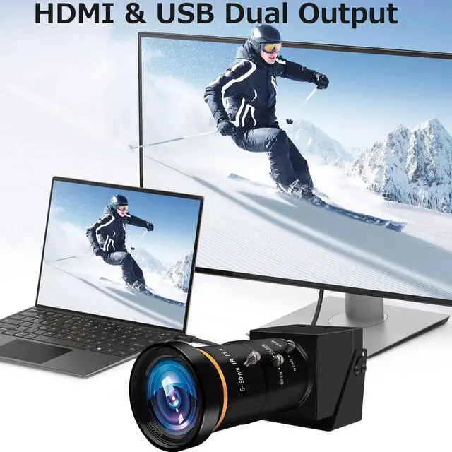 Alt view image 3 of 5 - MMlove 4K HDMI USB Camera 30FPS Webcam 10X Variable Focus 5-50mm Zoom Lens H.265 2X Digital Zoom PC Streaming Close up Zoom in and Out Web Camera for Conference Classes