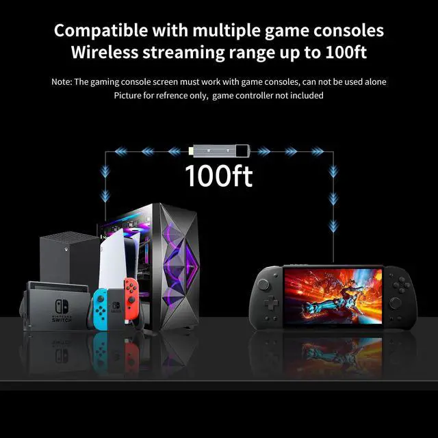 Alt view image 2 of 5 - PeakDo 7" 60Hz Streaming Gaming Handheld 0 Latency 100ft Wireless Game Console Screen for PC,Xbox,PS5/4,Switch,Portable Monitor Touchscreen USB C HDMI External Gaming Monitor(V3)