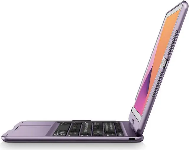 Alt view image 3 of 5 - pekarejue Wireless Keyboard Case for 2021 Apple iPad 10.2 inch 9th 8th 7th, iPad Air 3rd and iPad Pro 10.5 2nd Generation: 360deg Rotatable Pencil Holder Multi-Touch Trackpad RGB Backlit Purple
