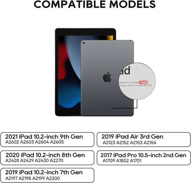 Alt view image 5 of 5 - pekarejue Wireless Keyboard Case for 2021 Apple iPad 10.2 inch 9th 8th 7th, iPad Air 3rd and iPad Pro 10.5 2nd Generation: 360deg Rotatable Pencil Holder Multi-Touch Trackpad RGB Backlit Purple