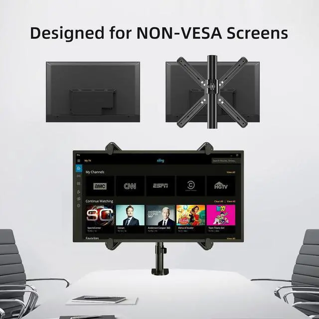 Alt view image 4 of 5 - Single Monitor Desk Mount, Single Monitor Mount of Non-VESA Mount Adapter, Single Monitor Arm, Monitor Arm Mount, Monitor Desk Mount, Grommet Monitor Mount, Heavy Duty Monitor Arm, Desk Monitor Mount