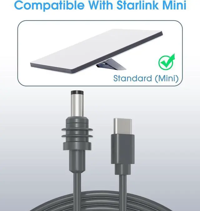 Alt view image 2 of 5 - Starlink Mini Cable 98.4FT, Starlink Mini USB C to DC Waterproof Power Cable Cord 100W Input USB Type C to DC Cable (98.4FT/30M)