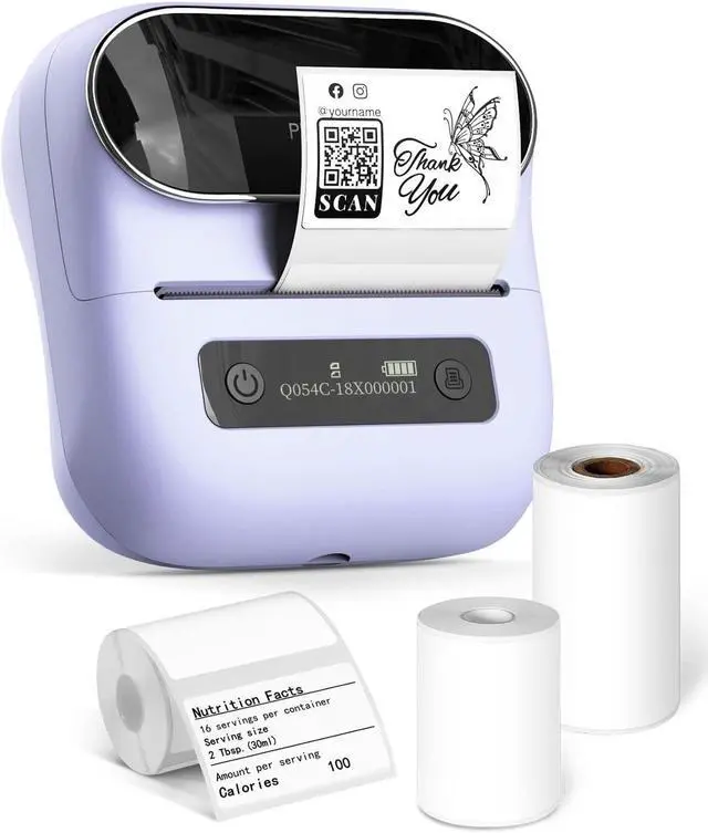 Alt view image 2 of 5 - Phomemo M220 Label Maker & 4 Roll Label, 3.14 Inch Bluetooth Thermal Label Printer for Barcode, Address, Labeling, Mailing, File Folder Label, Easy to Use, Support Smartphone, Tablet&PC