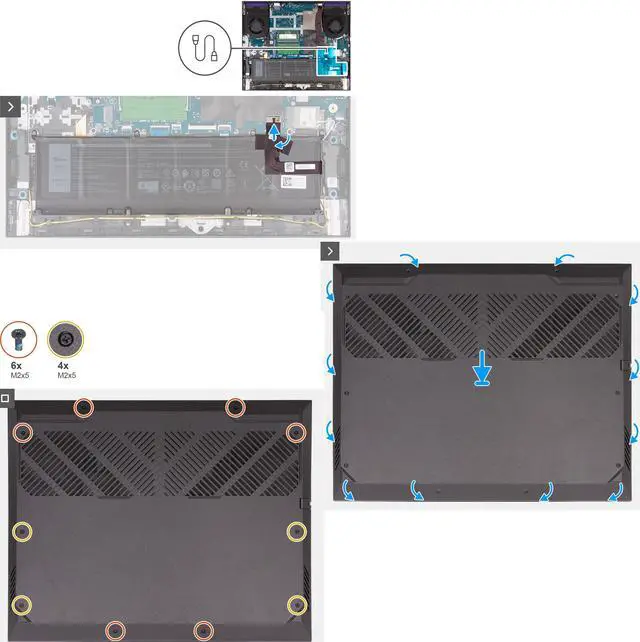 Alt view image 3 of 5 - Deal4GO REAR Bottom Case Base Cover w/Rubber Feet 74C0N 074C0N replacement for Dell G16 7630 G16 7635 - White