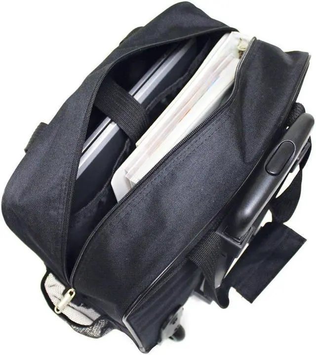 Alt view image 4 of 4 - Preferred Nation Rolling Laptop Computer Case Wheeled Trolley Bag Fits 15.4" Laptop | TSA Approved Carry On, Locking Handles Skate Wheels. Black