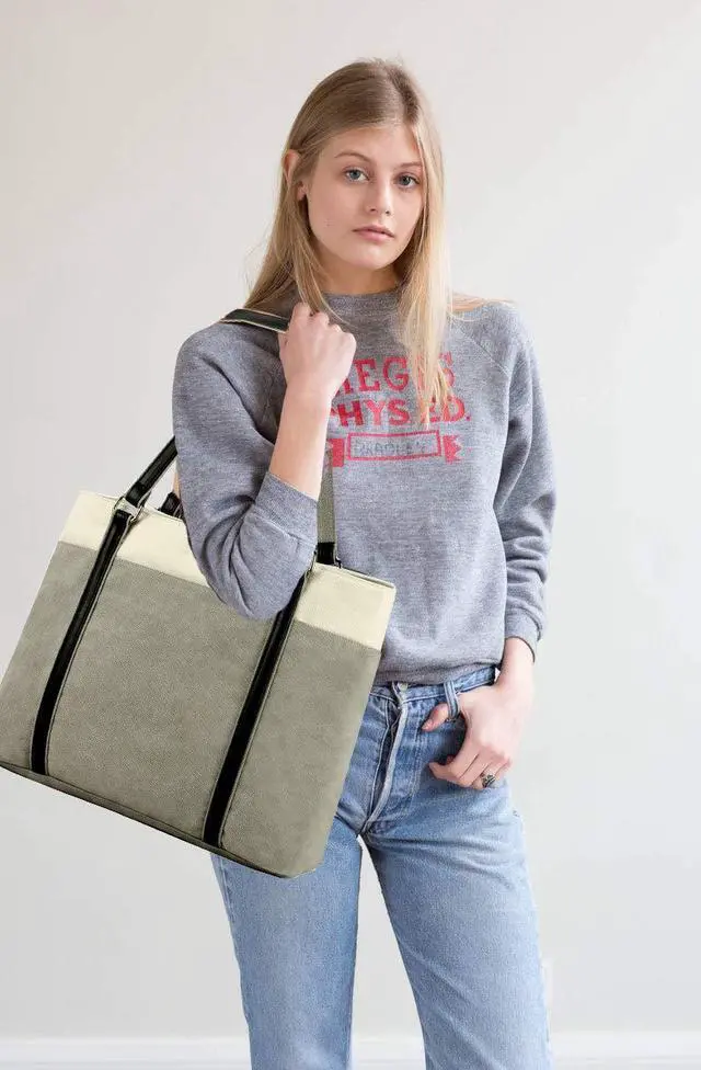 Alt view image 2 of 5 - Women's Work Bag with Laptop Compartment Zipper Pockets Teacher Totes Purse
