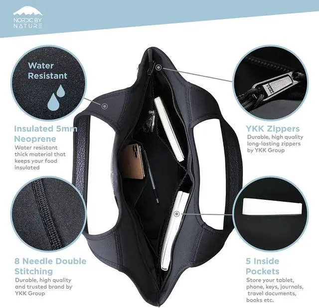 Alt view image 5 of 5 - Women's Soft Tote Shoulder Bag Neoprene Handbag Laptop Computer Travel Bag Purse (Faux Leather Print)