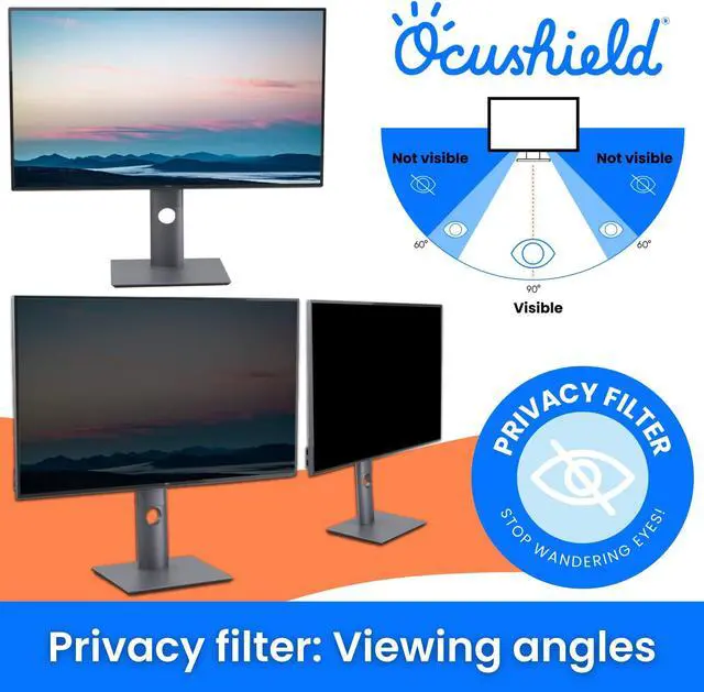 Alt view image 5 of 5 - Ocushield 13.3" (16:10) Anti Blue Light Screen Protector with Privacy Filter for Laptops and Computer Monitors - Anti-Glare - Easy Install - Anti-Fatigue (287 x 179 mm)
