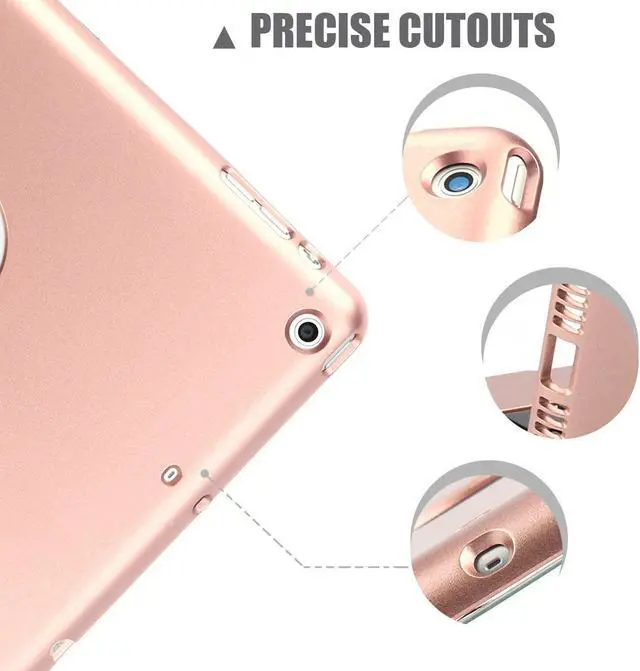 Alt view image 4 of 5 - ONHI Ultra-Slim Wireless Keyboard Case for iPad Mini 1 / Mini 2 / Mini 3, Durable Plastic Alloy Shell, Smart Folio Case with Auto Sleep/Wake Function, Silent Typing Experience (Mini 1&2&3 Rose Gold)