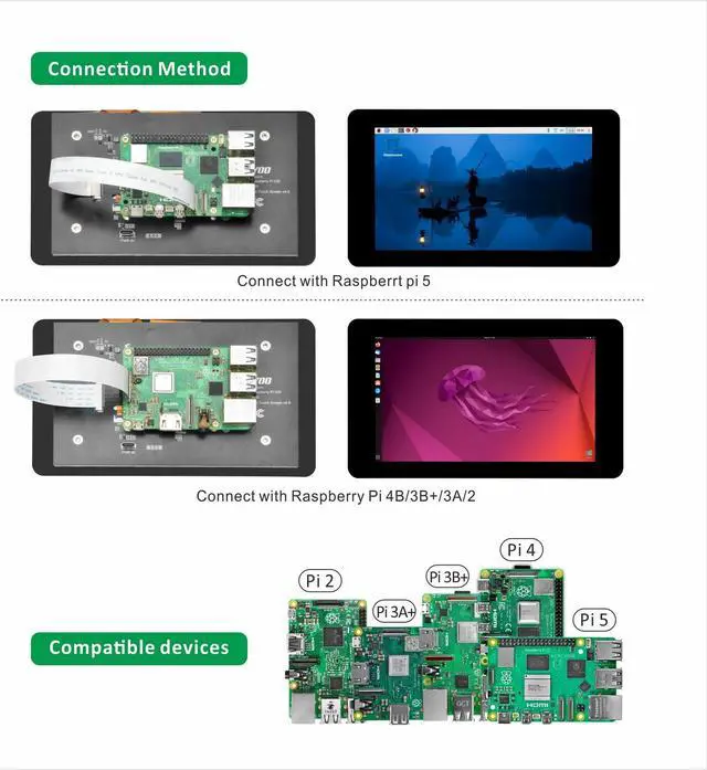 Alt view image 3 of 5 - OSOYOO 7inch DSI Screen V4.0 kit for Raspberry Pi 7inch DSI Screen V4.0