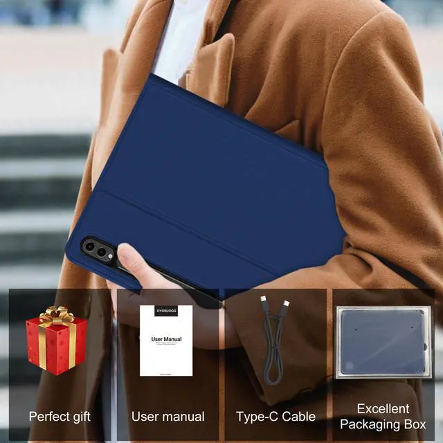 Alt view image 5 of 5 - OYOSUOGG Touchpad Galaxy Tab S10/S9/S8 Ultra Keyboard Case, Case with 7 Color Backlit Keyboard, Smart Protective Cover S Pen Holder Auto Sleep/Wake, Navy