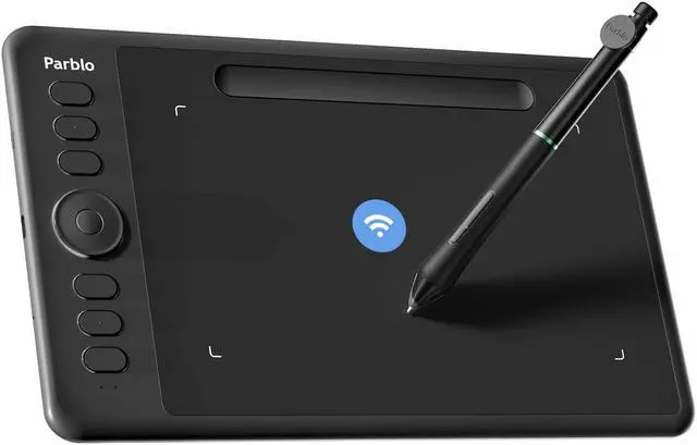 Main image of Parblo Intangbo SW Wireless Drawing Tablet,7x4 inch,6 Customized Keys, Digital Graphics Tablets with 16384 Pressure Levels, S01 Battery-Free Stylus Compatible with Windows/Mac/Android-Black