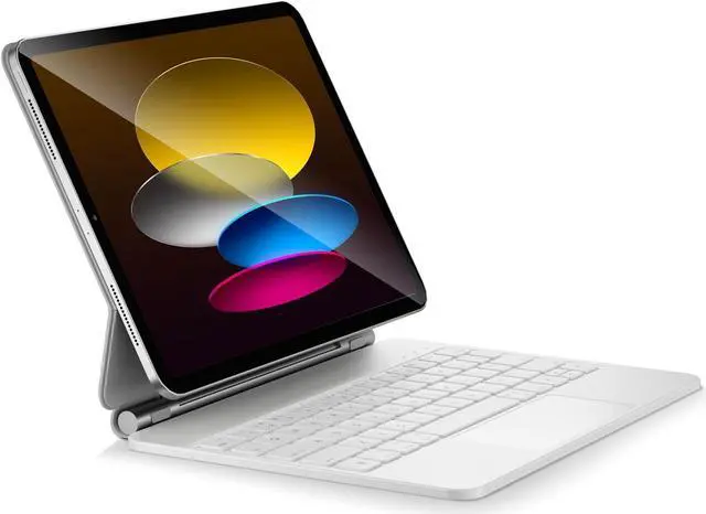 Alt view image 2 of 5 - pekarejue Magic Keyboard Case for iPad 10th Generation 2022 (10.9-inch): Smart Multi-Touch Trackpad, RGB Backlit, Function Row, Off White