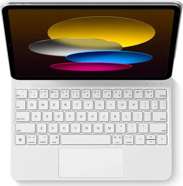 Alt view image 3 of 5 - pekarejue Magic Keyboard Case for iPad 10th Generation 2022 (10.9-inch): Smart Multi-Touch Trackpad, RGB Backlit, Function Row, Off White