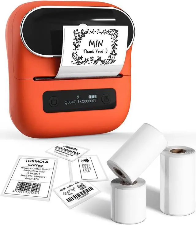 Alt view image 2 of 5 - Phomemo M220 Label Maker & 4 Roll Label, 3.14 Inch Bluetooth Thermal Label Printer for Barcode, Address, Labeling, Mailing, File Folder Label, Easy to Use, Support Smartphone, Tablet&PC