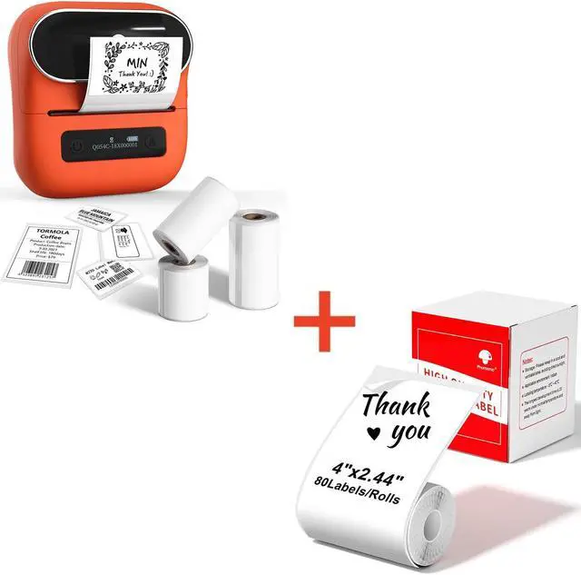 Main image of Phomemo M220 Label Maker & 4 Roll Label, 3.14 Inch Bluetooth Thermal Label Printer for Barcode, Address, Labeling, Mailing, File Folder Label, Easy to Use, Support Smartphone, Tablet&PC