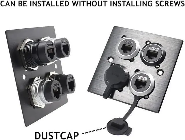 Alt view image 4 of 5 - PENGLIN 5PCS Waterproof RJ45 Panel Mount Connector,RJ45 CAT6A/6/5E Shielded Ethernet LAN Pass Through Connector Female to Female