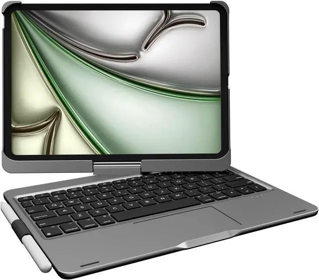 Main image of pekarejue Wireless Keyboard Case for 2024 Apple iPad Pro 11 inch 5th Generation M4 A2836 A2837 A3006: Rotatable Pencil Holder Multi-Touch Trackpad RGB Backlit Space Gray