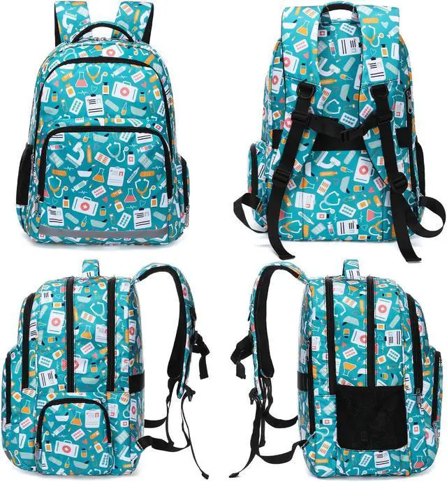 Alt view image 2 of 5 - Gatycallaty Nurse Backpack for Women Girls Laptop Work Bag College Nursing Assitant Cna Cma Home Health Hospital Commuter Essentials Gift (green)