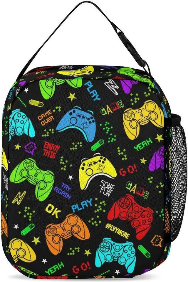 Alt view image 5 of 5 - Psecoll 3pcs Colorful Cartoon Games Backpack Set, Multi-functional Laptop Bag 17in Water Resistant Daypack, Large Capacity Double Shoulder Backpack With Lunch Bag (Colorful Cartoon Games