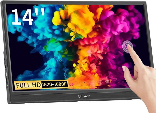 Main image of Touchscreen Monitor 14 Inch, Portable Monitor 1920x1080 60Hz IPS Panel with USB C HDMI Input for PC/Phone/Xbox/Switch/PS4/Raspberry pi, Laptop Monitor Built in Dual Speakers for Travel, Vesa, Tiltable