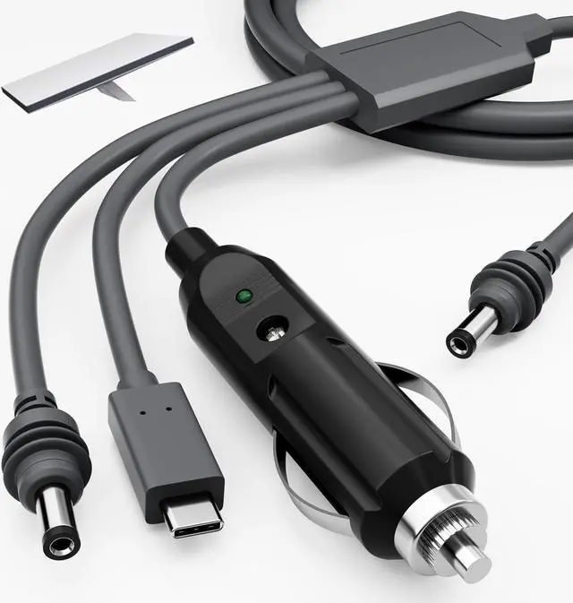 Main image of RVMARINEPAT Starlink Mini Power Cable 10FT, 3-in-1 USB-C to DC Car Power Cord, Cigarette Lighter Adapter Cable 100W 12-24V Waterproof Barrel Jack for Starlink Mini
