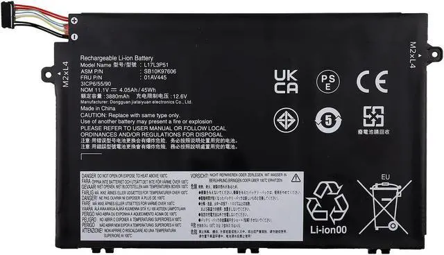 Main image of Vvsialeek L17C3P51 45Wh Laptop Battery with ThinkPad E14 E15 E480 E485 E495 E580 E585 E490 E590 E595 Series SB10K97609 01AV448 L17M3P52 L17L3P51 01AV445 L17M3P51