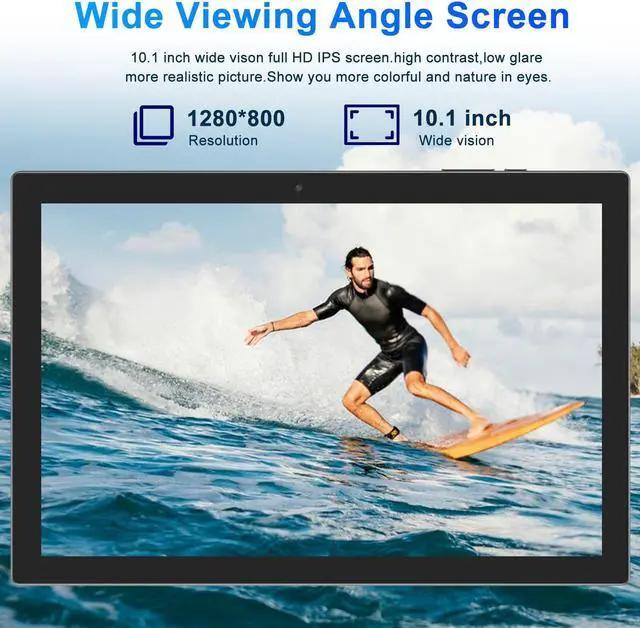 Alt view image 4 of 5 - RUIQIAI Android 14 Tablet, 10.1 inch 2 in 1 Tablet with Octa-core Processor, 8GB RAM+64GB+1TB Expand, Long Lasting Battery, 2.4G/5G WiFi, BT, Dual Camera, Play GMS Certified