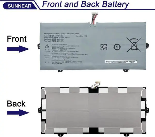 Alt view image 2 of 5 - SUNNEAR AA-PBRN4ZU Battery Compatible with Samsung Galaxy Book Flex 930QCG 930QCJ 930XCJ NP930QCG-K01 950QCG-X01 950QCJ 950XCJ NP950QCG NP950QCG-K01US 15.4V 4350mAh 66.9Wh 4-Cell