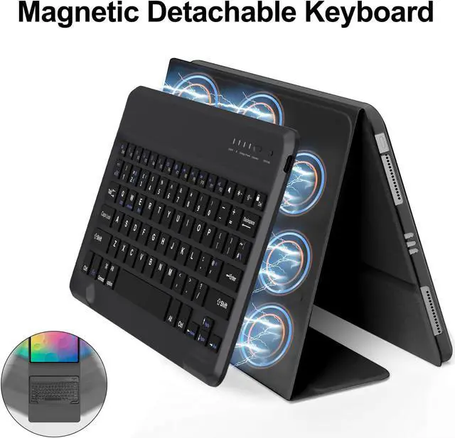 Alt view image 5 of 5 - iPad Air 13 inch Case with Keyboard - Magic Keyboard Case for iPad Air 13 (M2, 2024) - Wireless Keyboard & Pencil Holder & Long Battery Life - Smart Cover for New Air 13'' Case Keyboard, Black