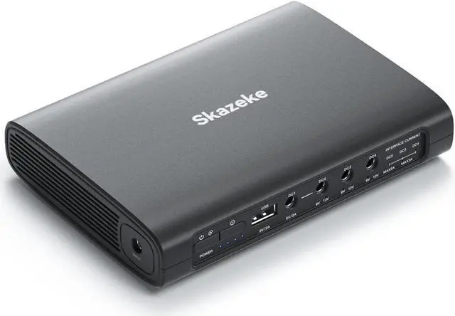 Main image of Skazeke Mini UPS Uninterrupted Power Supply 20000mAh Lithium ion Backup Battery with DC 12V/9V/5V/3A Output for Wireless Router, Modem, LED Light, CCTV Camera, Smartphone and More