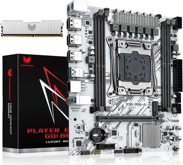 Main image of SHANGZHAOYUAN X99 PR9-A Motherboard with 16GB 2133MHz DDR4 RAM, Intel LGA 2011-3 Motherboard for Xeon E5 V3 V4 Processors (DDR4 Slot, PCIe 3.0, M.2 Protocol, SATA 3.0, USB 3.0, Gigabit LAN)