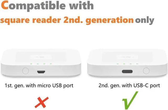 Alt view image 3 of 5 - 3 Packs Square Dock for Square Reader 2nd Generation, Holder Stand for Square Reader 2nd Generation, Smart Anti-Sleep Button, Anti-Slip Base Dock (Cable & Wall Charger, NO Reader