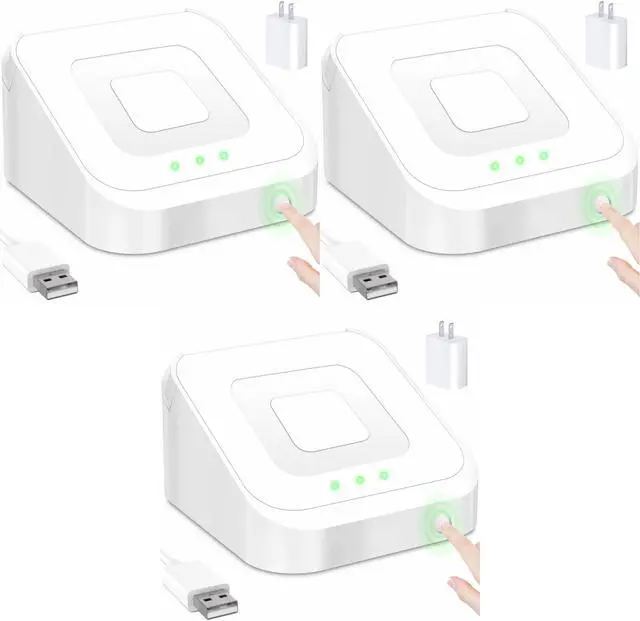 Main image of 3 Packs Square Dock for Square Reader 2nd Generation, Holder Stand for Square Reader 2nd Generation, Smart Anti-Sleep Button, Anti-Slip Base Dock (Cable & Wall Charger, NO Reader