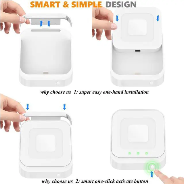 Alt view image 5 of 5 - 3 Packs Square Dock for Square Reader 2nd Generation, Holder Stand for Square Reader 2nd Generation, Smart Anti-Sleep Button, Anti-Slip Base Dock (Cable & Wall Charger, NO Reader