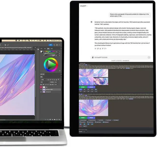 Alt view image 5 of 5 - SOTSU FlipAction Go 14" Premium Portable Monitor SFA14PMSB | Robust but Lightweight | Tempered Glass Cover | 1080p | 400 Nits | 100% sRGB | 5W | Super Versatile | USB C or Mini HDMI